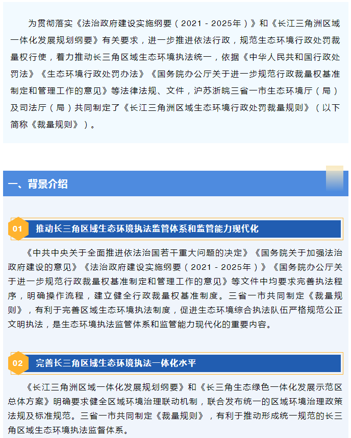 美麗長三角 | 滬蘇浙皖生態(tài)環(huán)境、司法部門聯(lián)合制定生態(tài)環(huán)境行政處罰裁量規(guī)則